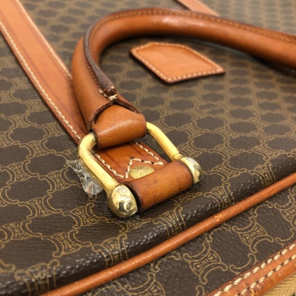 Celine Brown Macadam Bag Sku#85473 (one corner minor crack, rubbing) - Picture 15 of 16